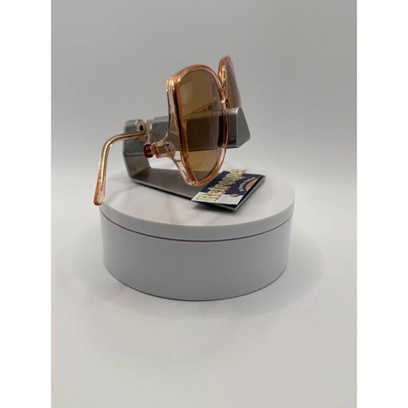 NEW Vintage Oversize Sunglasses Drop Temple Style Crystal Brown Monochrome #830 - Picture 10 of 10